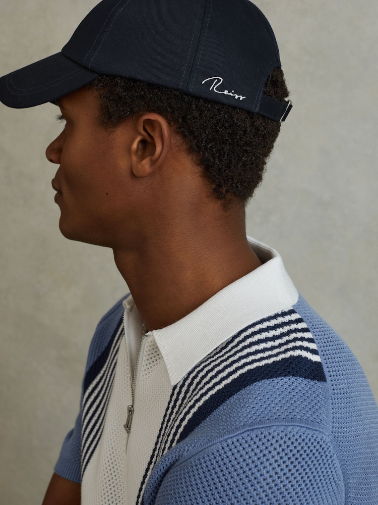 Azul marino - Gorra de béisbol de algodón con bordado Felix de Reiss - Imagen 2 de 4