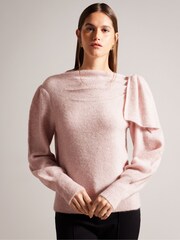 Ted Baker Pink Larbow Statement Bow Sweater - Image 1 of 6