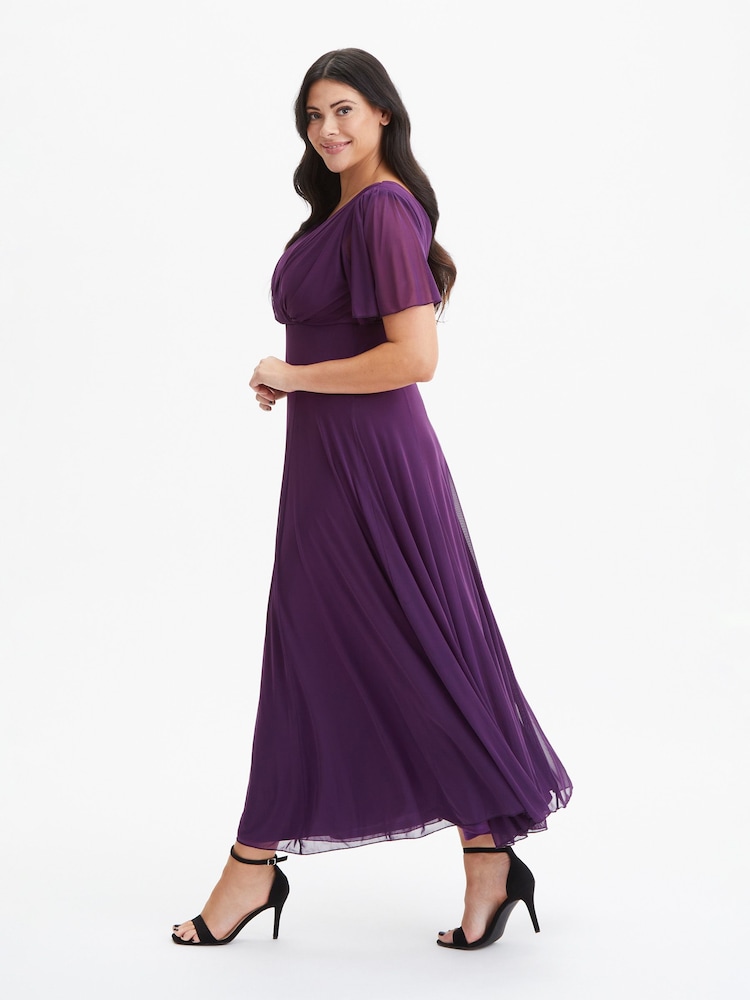 Scarlett & Jo Purple Curve Angel Sleeve Maxi Dress - Image 3 of 5