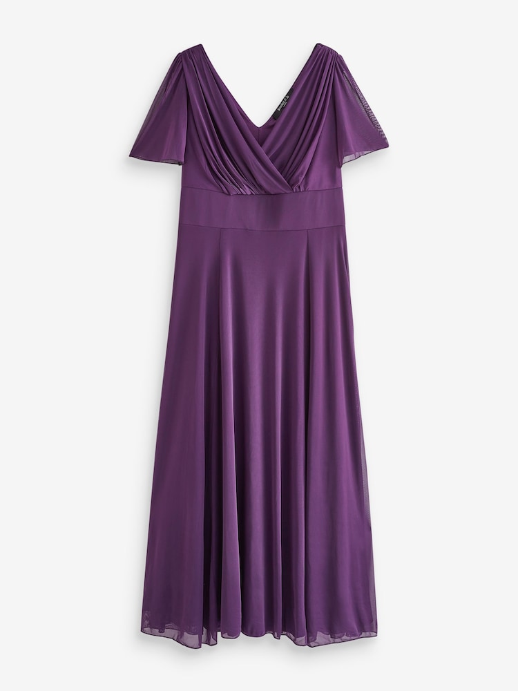Lila - Scarlett & Jo – Maxikleid mit Flügelärmeln, Curve - Bild 5 von 5 Lila - Scarlett & Jo – Maxikleid mit Flügelärmeln, Curve - Bild 5 von 5