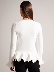 Ted Baker Cream Fitted Lillyyy Blouse With Peplum - Image 2 of 6