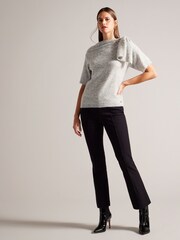 Ted Baker Grey Teebow Statement Bow T-Shirt - Image 3 of 6
