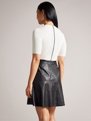 Ted Baker Black Short Sleeve Oliyia A-Line Mini Dress - Image 2 of 4