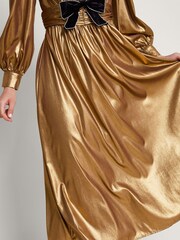 Monsoon Gold Gracie Bow Midi Dress - Image 3 of 5