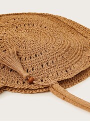 Monsoon Natural Round Metallic Raffia Bag - Image 3 of 3