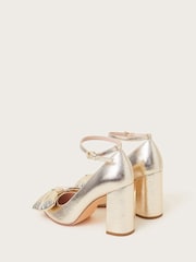 Monsoon Gold Cathy Bow Heeled Shoes - Image 4 of 4