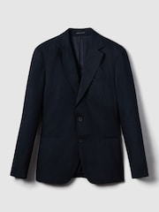 marine - Blazer Reiss Kin slim en lin coupe simple - Image 2 de 8