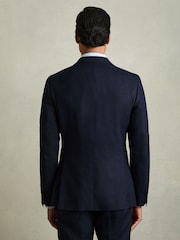 marine - Blazer Reiss Kin slim en lin coupe simple - Image 7 de 8