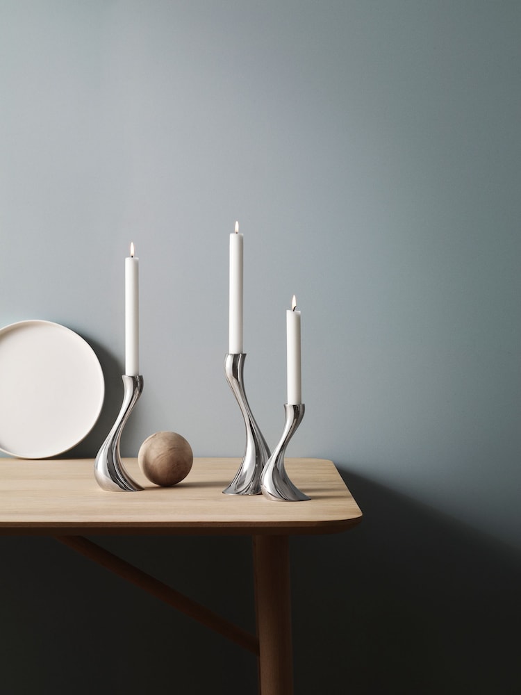Georg Jensen Set of 2 Cobra Candle Holders - Image 2 of 3
