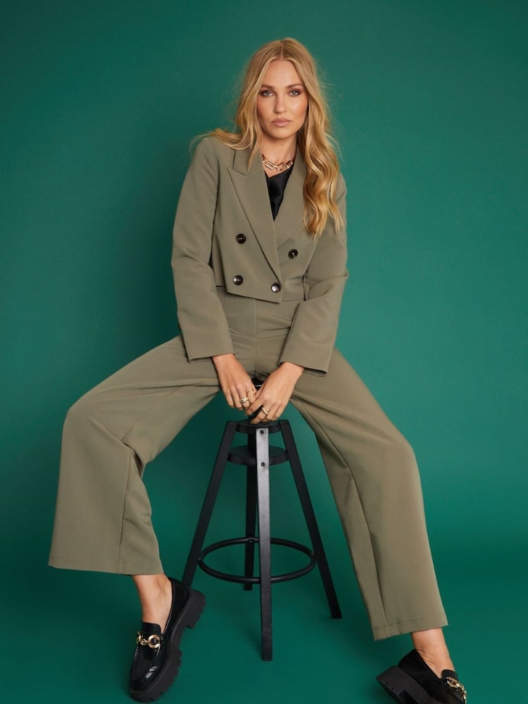 Another Sunday Green Cropped Boxy Blazer - Image 1 of 5