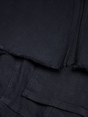 Another Sunday Raw Edge Ruffle Hem Denim Midi Black Skirt - Image 5 of 5
