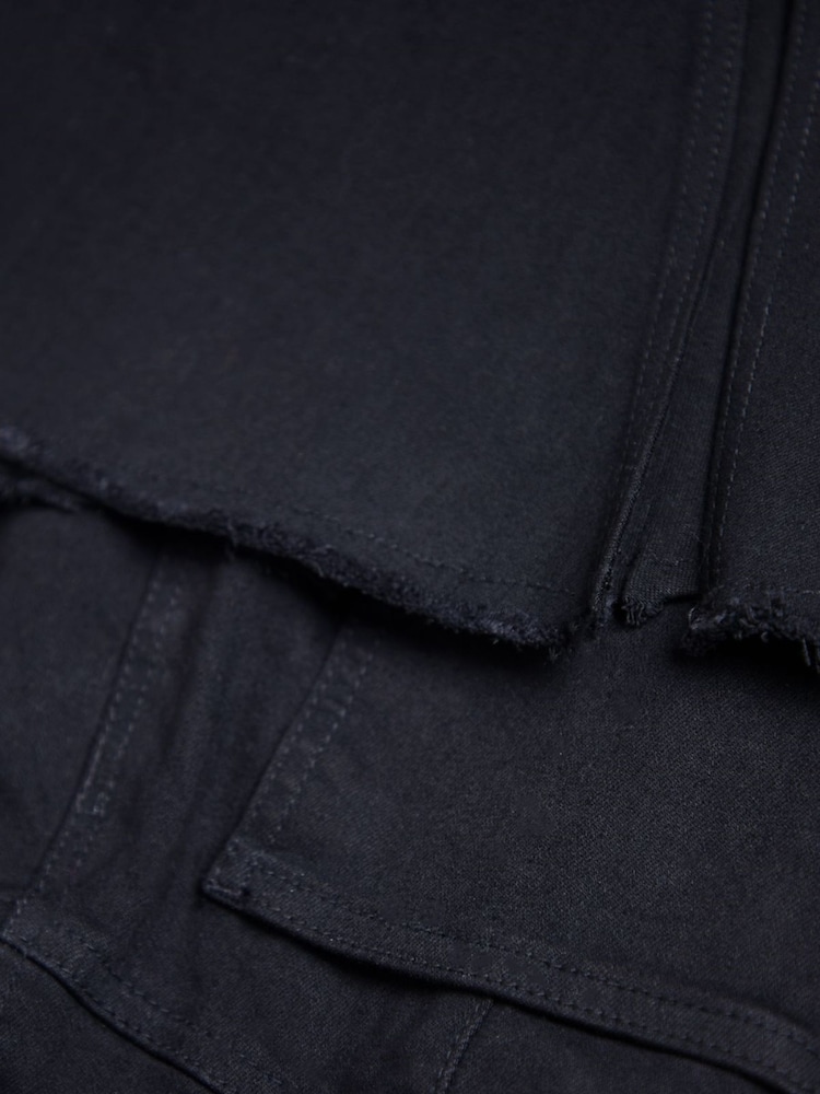 Another Sunday Denim-Midirock mit ungesäumten Kanten und Rüschensaum, Schwarz - Bild 5 von 5 Another Sunday Denim-Midirock mit ungesäumten Kanten und Rüschensaum, Schwarz - Bild 5 von 5