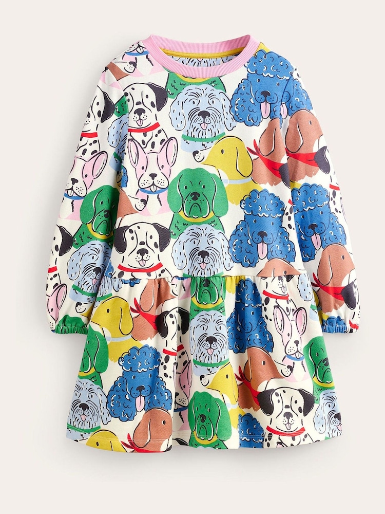 Boden Pink Dog Printed Sweatshirt Dress - Image 1 of 4