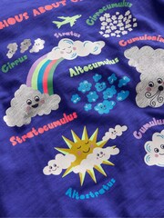 Boden Blue Printed Educational Cloud T-Shirt - Image 3 of 3