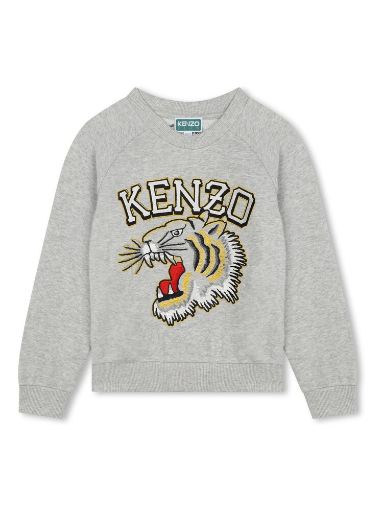 KENZO KIDS Grey Varsity Logo Crew Sweatshirt - Image 1 of 2 KENZO KIDS Grey Varsity Logo Crew Sweatshirt - Image 1 of 2
