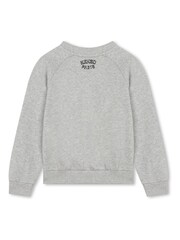 KENZO KIDS Grey Varsity Logo Crew Sweatshirt - Image 2 of 2