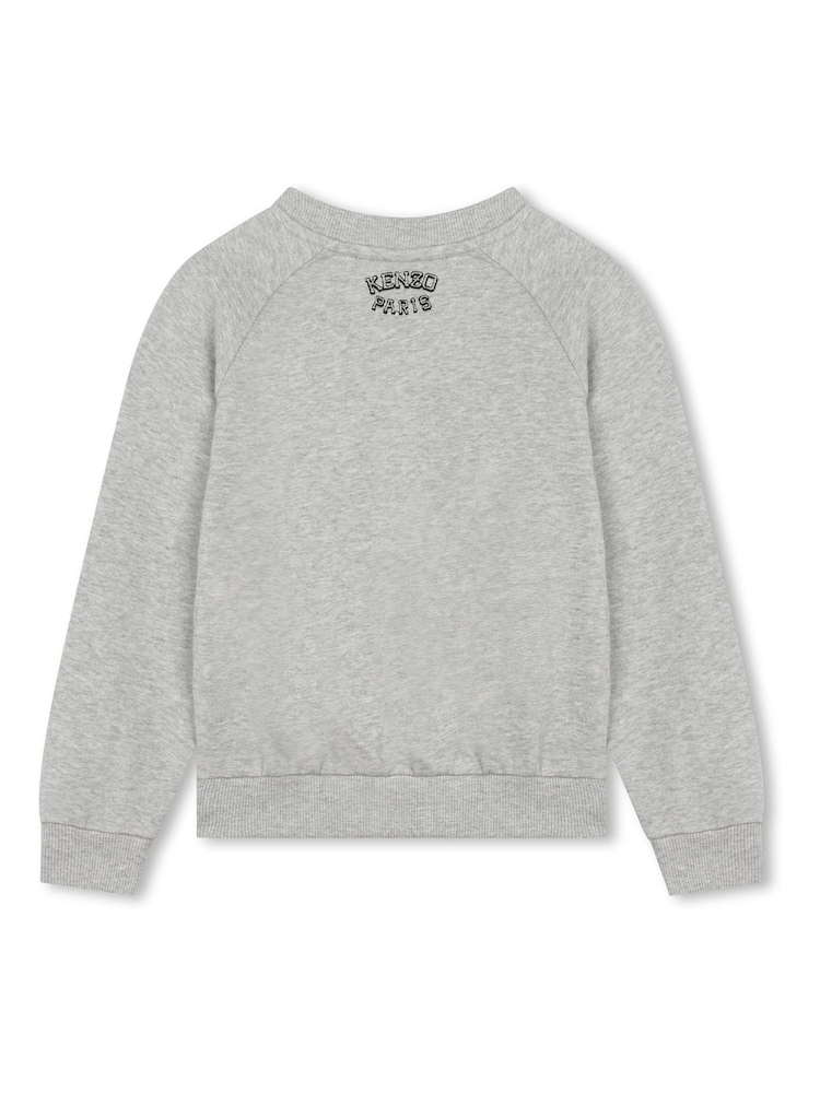 KENZO KIDS Grey Varsity Logo Crew Sweatshirt - Image 2 of 2