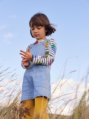Boden Blue 100% Cotton Relaxed Dungaree Dress - Image 1 of 4