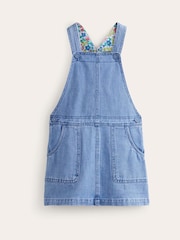 Boden Blue 100% Cotton Relaxed Dungaree Dress - Image 2 of 4