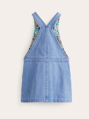 Boden Blue 100% Cotton Relaxed Dungaree Dress - Image 3 of 4