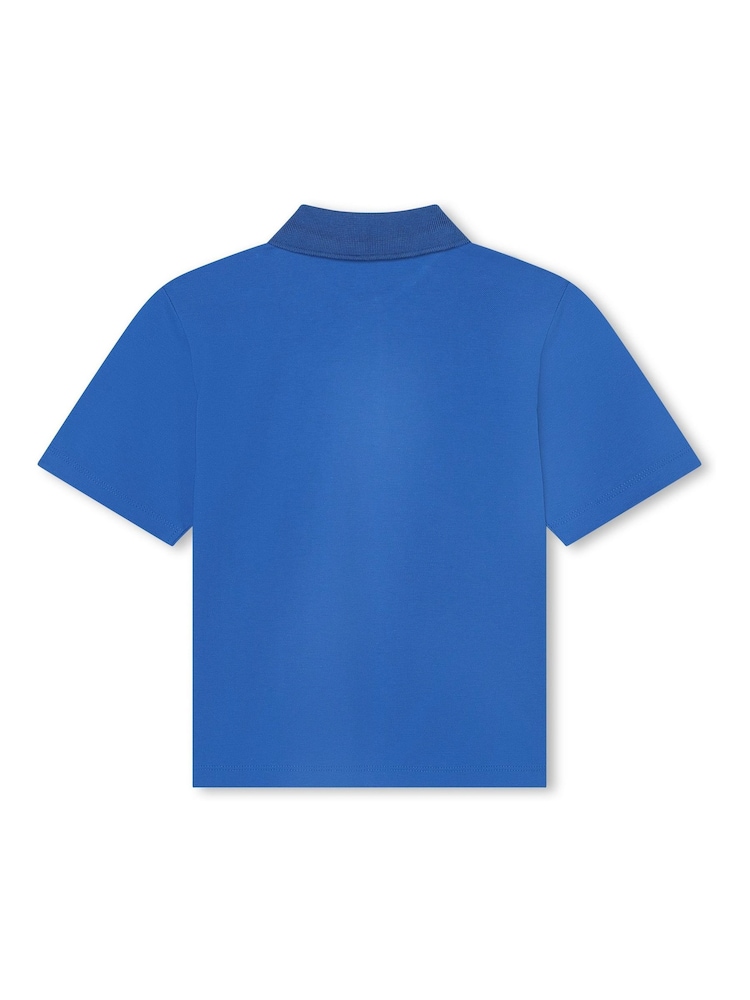 KENZO KIDS Blue Short Sleeve Logo Polo Shirt - Image 2 of 2