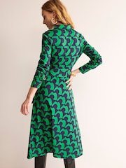 Boden Green Multi Laura Jersey Midi Shirt Dress - Image 2 of 4