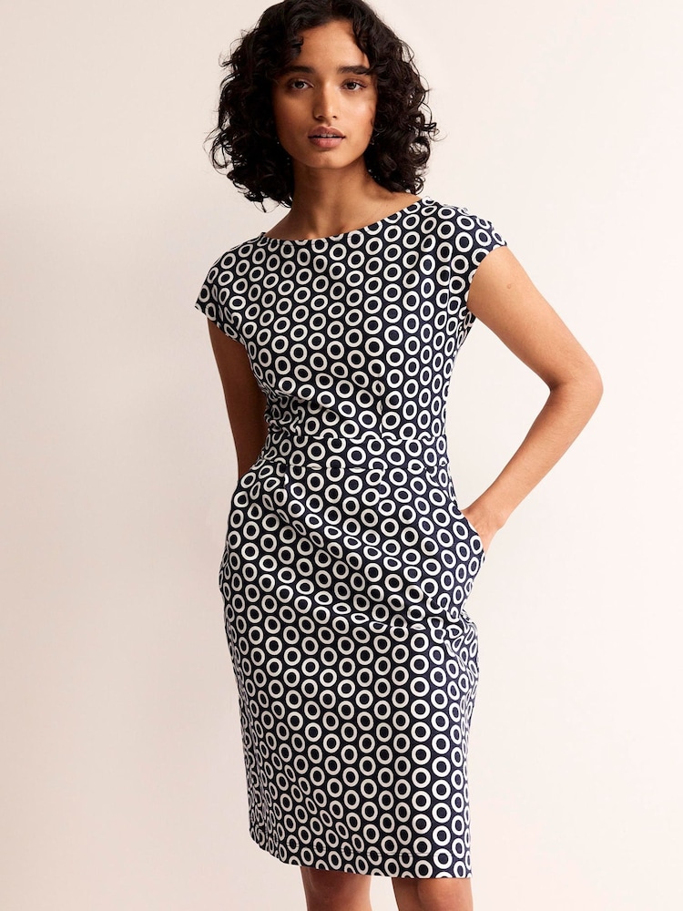 Boden French Navy Florrie Jersey Dress - Image 1 of 5 Boden French Navy Florrie Jersey Dress - Image 1 of 5