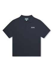 KENZO KIDS Blue Short Sleeve Logo Polo Shirt - Image 1 of 2