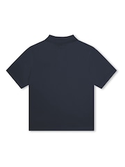 KENZO KIDS Blue Short Sleeve Logo Polo Shirt - Image 2 of 2