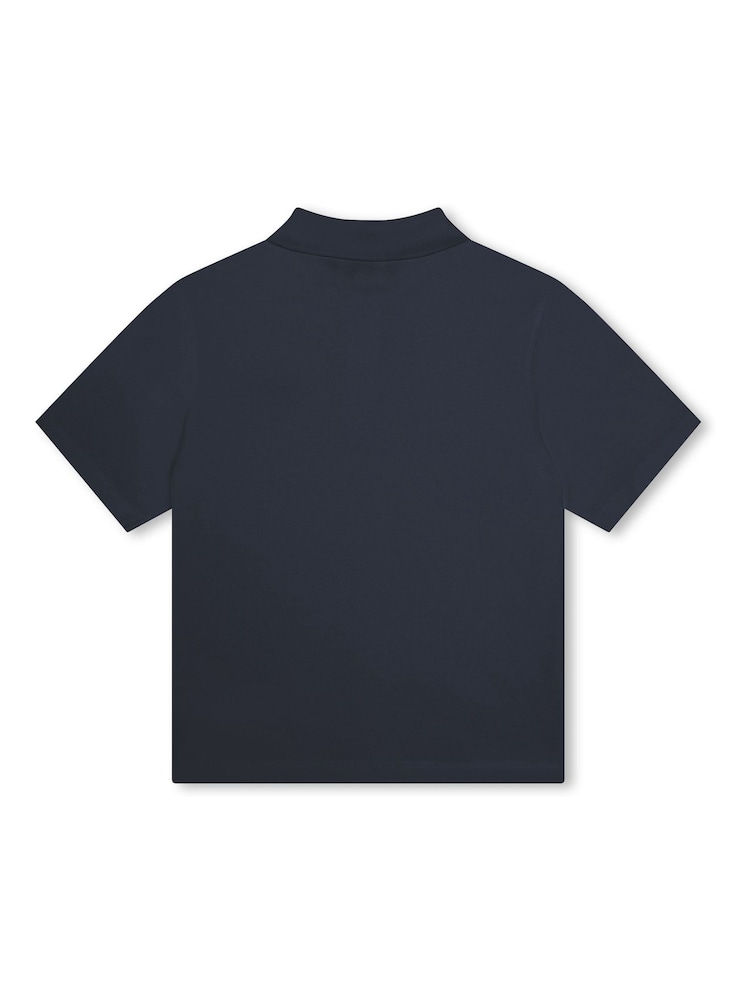 KENZO KIDS Blue Short Sleeve Logo Polo Shirt - Image 2 of 2
