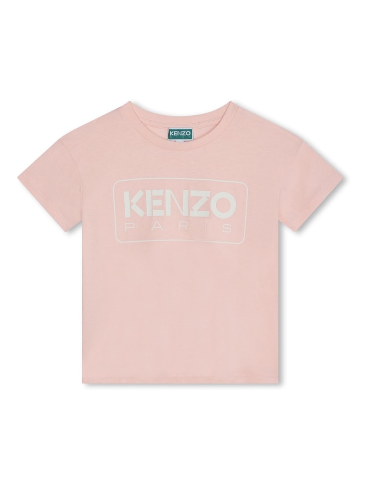 KENZO KIDS Pink Logo Short Sleeved T-Shirt - Image 1 of 2 KENZO KIDS Pink Logo Short Sleeved T-Shirt - Image 1 of 2