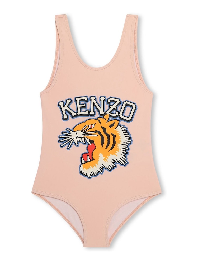 KENZO KIDS Pink Varisty Tiger Logo Swimsuit - Image 1 of 2 KENZO KIDS Pink Varisty Tiger Logo Swimsuit - Image 1 of 2