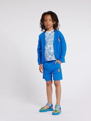 KENZO KIDS Blue Logo Jersey Shorts - Image 1 of 4