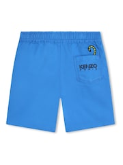 KENZO KIDS Blue Logo Jersey Shorts - Image 4 of 4