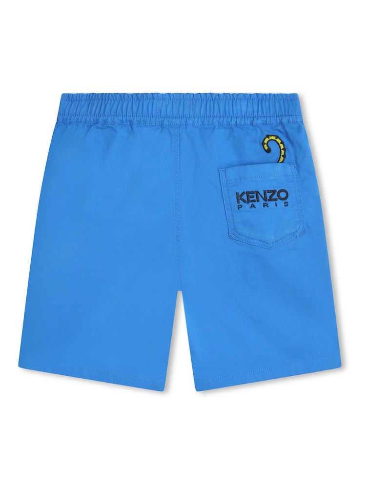 KENZO KIDS Blue Logo Jersey Shorts - Image 4 of 4