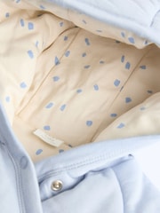 Blue Hooded Cosy Jersey Wadded Baby Wrap Jacket (0-18mths) - Image 8 of 10