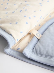 Blue Hooded Cosy Jersey Wadded Baby Wrap Jacket (0-18mths) - Image 9 of 10