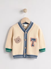Varsity Bear 100% Cotton Cardigan (0mths-2yrs) - Image 1 of 7