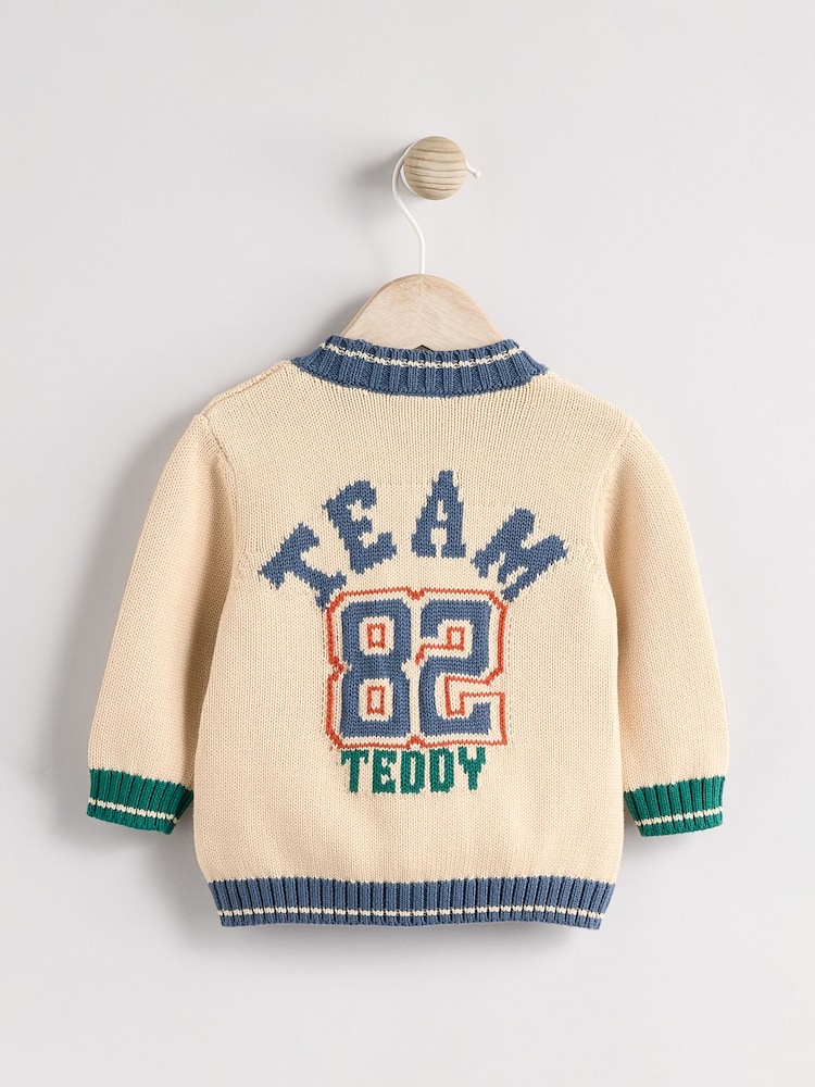 Varsity Bear 100% Cotton Cardigan (0mths-2yrs) - Image 2 of 7
