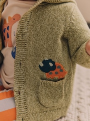 Green Dinosaur Baby 100% Cotton Knitted Cardigan (0mths-2yrs) - Image 4 of 11
