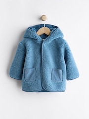 Blue Baby Borg Hooded Fleece Jacket (0mths-2yrs) - Image 1 of 6