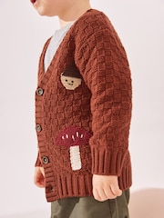 Rust Brown Textured Character Cardigan (3mths-7yrs) - Image 3 of 8