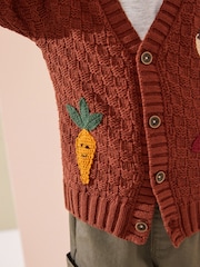 Rust Brown Textured Character Cardigan (3mths-7yrs) - Image 5 of 8