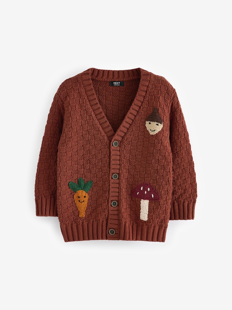 Rust Brown Textured Character Cardigan (3mths-7yrs) - Image 6 of 8