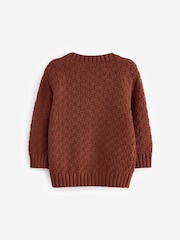 Rust Brown Textured Character Cardigan (3mths-7yrs) - Image 7 of 8