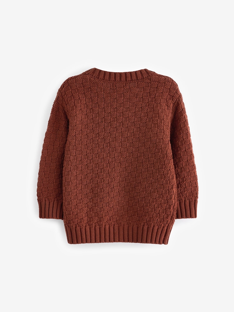 Rust Brown Textured Character Cardigan (3mths-7yrs) - Image 7 of 8