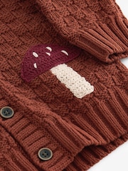 Rust Brown Textured Character Cardigan (3mths-7yrs) - Image 8 of 8