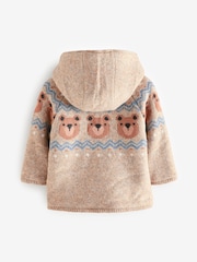 Neutral Bears Hooded Cosy Borg Lined Cardigan (3mths-7yrs) - Image 2 of 4