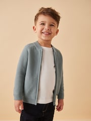 Синий - 100% Хлопковый кардиган на молнии (3mths-7yrs) - Изображение 1 из 10