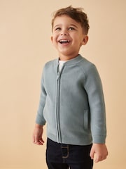 Синий - 100% Хлопковый кардиган на молнии (3mths-7yrs) - Изображение 3 из 10